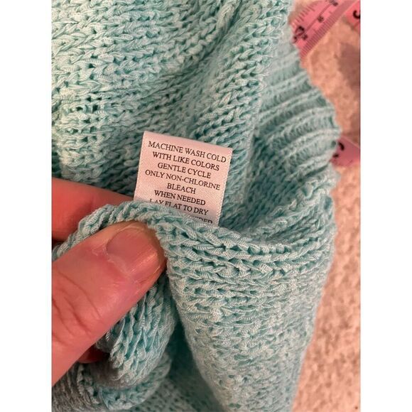 Island Republic Women's Green Crochet Knit Pullover Sweater Size L - Picture 11 of 11